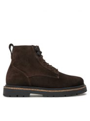 Birkenstock Botki Highwood Lace Mid W Leve 1028940 Brązowy. Brązowe botki damskie Birkenstock, bez wzorów, ze skóry, bez obcasa, na płaskiej podeszwie, bez zapięcia. Za 899.99 zł.