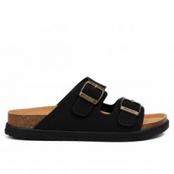 Klapki męskie Wrangler BELVILLE SLIDER MEN LOW. Brązowe klapki męskie Wrangler, bez wzorów, z jeansu, bez zapięcia. Za 129.00 zł.