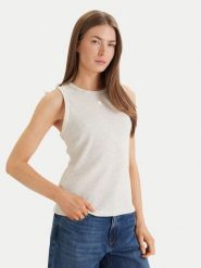 Calvin Klein Jeans Top LV047F232G Beżowy Regular Fit. Brązowe topy damskie Calvin Klein Jeans, m, bez wzorów, z jeansu, bez kołnierzyka, bez ramiączek. Za 169.99 zł.