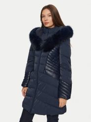 Guess Płaszcz zimowy New Oxana W4BL61 WGLZ0 Granatowy Regular Fit. Niebieskie płaszcze damskie Guess, na zimę, xs, z aplikacjami, z syntetyku, bez kołnierzyka, bez kaptura. Za 469.99 zł.