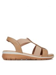 Go Soft Sandały WI16-INES-06 Beżowy. Brązowe sandały damskie GO SOFT, bez wzorów, ze skóry, bez obcasa, na płaskiej podeszwie, bez zapięcia. Za 159.99 zł.