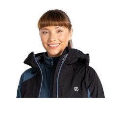 Kurtka Wodoodporna Damska Traversing. Czarne kurtki sportowe damskie Dare 2B, s, bez wzorów, z materiału, bez ramiączek, z kapturem, trekkingowe. Za 208.99 zł.