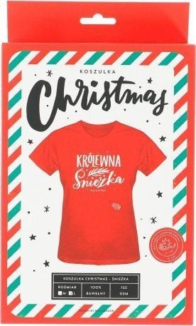 Pan Dragon Koszulka świąteczna damska czerwona M/L. Czerwone bluzki damskie PAN DRAGON, l, bez wzorów, wizytowe, bez kołnierzyka, bez ramiączek. Za 64.88 zł.