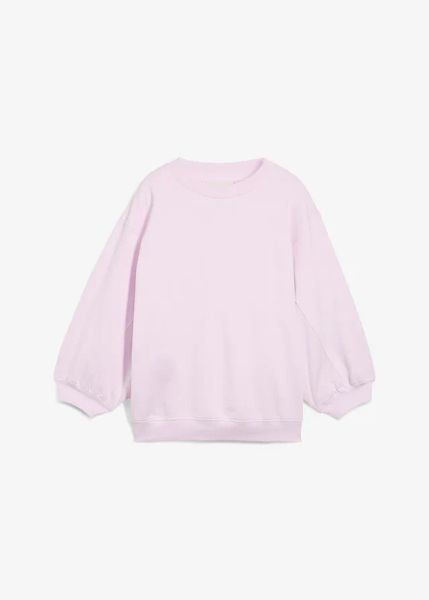 Bawełniana bluza oversize. Niebieskie bluzy damskie bonprix, bez wzorów, z bawełny, bez ramiączek, bez kaptura. Za 84.99 zł.