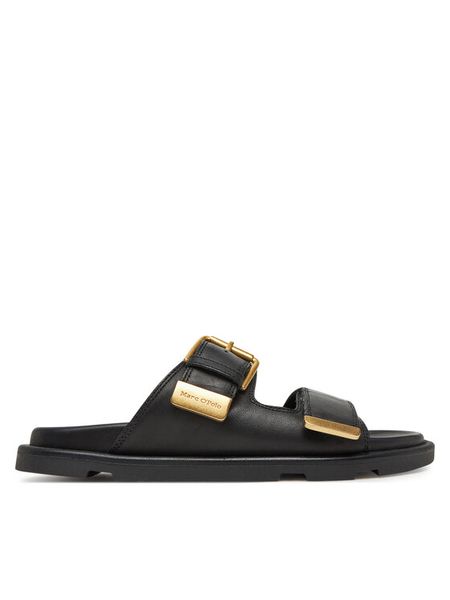 Marc O'Polo Klapki RR2M3061 Czarny. Czarne klapki damskie Marc O'Polo, bez wzorów, ze skóry, bez obcasa, bez zapięcia. Za 759.99 zł.