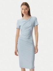 Rinascimento Sukienka koktajlowa CFC0129420003 Niebieski Slim Fit. Niebieskie sukienki damskie Rinascimento, s, bez wzorów, z syntetyku, wizytowe, bez kołnierzyka, bez ramiączek. Za 609.99 zł.