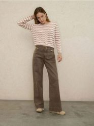 Jeansy wide leg z efektem sprania - brązowy. Brązowe jeansy damskie Sinsay, bez wzorów, z jeansu. Za 69.99 zł.