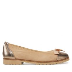 Baleriny Tamaris. Brązowe balerinki damskie Tamaris, bez wzorów, bez obcasa, bez zapięcia. Za 199.99 zł.