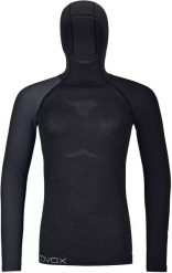 Bluza termoaktywna damska Ortovox 120 Comp Light Hoody - black raven. Czarne bielizna sportowa damska Tervel, bez wzorów, bez ramiączek, bez kaptura. Za 587.72 zł.