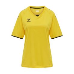 Koszulka damska Hummel hmlhmlCORE volley. Żółte bluzki damskie Hummel, l, bez wzorów, sportowe, bez kołnierzyka, bez ramiączek. Za 144.00 zł.