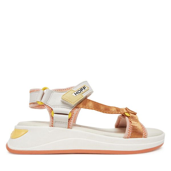 Sandały HOFF. Brązowe sandały damskie HOFF, bez wzorów, bez obcasa, na płaskiej podeszwie, bez zapięcia. Za 449.99 zł.