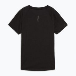 Koszulka do biegania damska PUMA Run Velocity Tee Tri-Blend puma. Czarne bluzki damskie Puma, bez wzorów, sportowe, bez kołnierzyka, bez ramiączek. Za 89.99 zł.