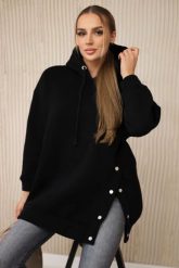 Bluza ocieplana z napami czarna. Czarne bluzy damskie KESI, l, bez wzorów, z bawełny, bez ramiączek, bez kaptura. Za 238.37 zł.