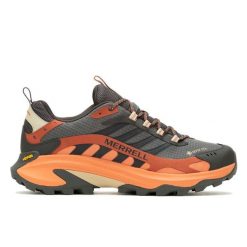 Buty turystyczne męskie Merrell Moab Speed 2 Gtx. Brązowe buty zimowe męskie Merrell, bez wzorów, bez obcasa, bez zapięcia. Za 689.99 zł.