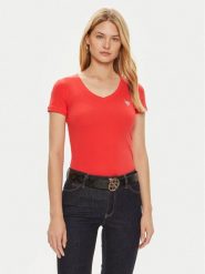 Guess T-Shirt W2YI45 J1314 Czerwony Slim Fit. Czerwone t-shirty damskie Guess, xs, z aplikacjami, z bawełny, bez kołnierzyka, bez ramiączek. Za 109.99 zł.