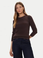 MICHAEL Michael Kors Sweter MF561CJ33D Brązowy Slim Fit. Brązowe swetry nierozpinane damskie MICHAEL Michael Kors, s, bez wzorów, z wiskozy, bez kołnierzyka, bez ramiączek. Za 859.99 zł.
