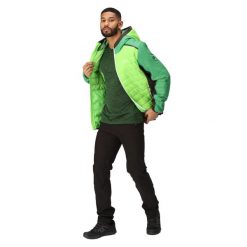 Męska Kurtka Trutton II Baffled Padded Jacket. Zielone kurtki męskie Regatta, m, bez wzorów, z elastanu, z kapturem. Za 646.99 zł.