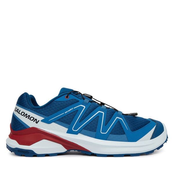 Trekkingi Salomon. Niebieskie buty zimowe męskie Salomon, bez wzorów, bez obcasa, bez zapięcia. Za 549.99 zł.