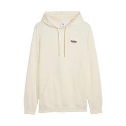 Hoodie Puma Logo - Mężczyzna. Brązowe bluzy męskie Puma, m, bez wzorów, z bawełny, bez kaptura. W wyprzedaży za 201.90 zł.
