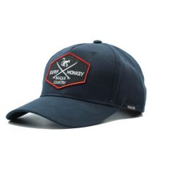 Czapka Trucker - 5 paneli - Poliester z recyklingu (Granatowy). Niebieskie czapki damskie SURF MONKEY, bez wzorów, z poliesteru, sportowe. Za 159.95 zł.