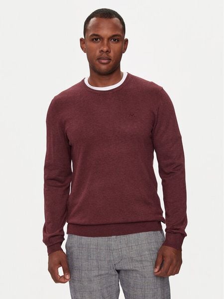 Lindbergh Sweter 30-80043 Bordowy Slim Fit. Czerwone swetry męskie Lindbergh, m, bez wzorów, z wiskozy, bez kołnierzyka, bez ramiączek. Za 149.99 zł.
