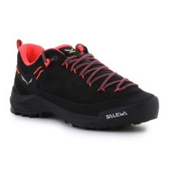 Buty Salewa Ws Wildfire Leather 61396-0936 czarne. Czarne obuwie trekkingowe damskie z gumy, bez zapięcia. Za 898.36 zł.