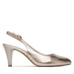 Czółenka Caprice. Brązowe czółenka damskie Caprice, bez wzorów, bez obcasa, bez zapięcia. Za 329.99 zł.