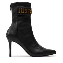 Botki Just Cavalli. Czarne botki damskie Just Cavalli, bez wzorów, bez obcasa, na szpilce, bez zapięcia. Za 1,169.00 zł.