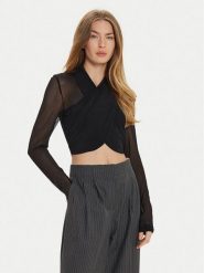 Bardot Bluzka Aliyah 55001TB2 Czarny Slim Fit. Czarne bluzki damskie Bardot, l, bez wzorów, z syntetyku, bez kołnierzyka, bez ramiączek. Za 149.99 zł.