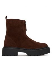 Steve Madden Botki SM11003404 Brązowy. Brązowe botki damskie Steve Madden, bez wzorów, ze skóry, bez obcasa, na płaskiej podeszwie, bez zapięcia. Za 729.99 zł.