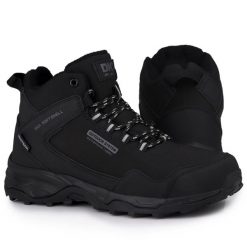 Buty męskie trekkingowe ocieplane Softshell DK Sauron. Czarne trekkingi męskie DK, na zimę, z softshellu, bez zapięcia. W wyprzedaży za 219.00 zł.