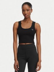 Guess Top V6GP07 K2987 Czarny Slim Fit. Czarne topy damskie Guess, m, z aplikacjami, z wiskozy, bez kołnierzyka, bez ramiączek. Za 154.99 zł.