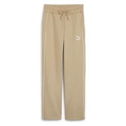 Spodnie sportowe damskie Puma T7. Brązowe spodnie dresowe damskie Puma, bez wzorów, z dresówki, sportowe, długie. Za 292.00 zł.