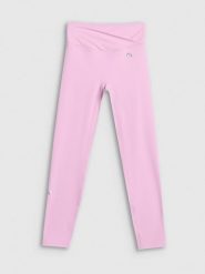 4F Legginsy treningowe damskie 4F x Anna Lewandowska - różowe S. Czerwone legginsy damskie 4F, bez wzorów, z materiału. Za 129.99 zł.