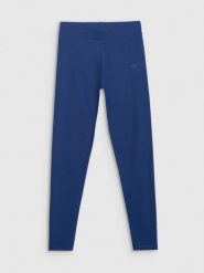4F Legginsy dzianinowe damskie - granatowe S. Niebieskie legginsy damskie 4F, bez wzorów, z bawełny. Za 79.99 zł.