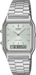 Zegarek Casio Zegarek męski Casio AQ-230A-7AMQYES srebrny. Szare zegarki męskie Casio, bez wzorów, srebrne. Za 173.17 zł.