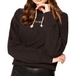 Sweter Champion z czarnym kolorem dla kobiet. Czarne swetry nierozpinane damskie Champion, m, bez wzorów, z bawełny, bez kołnierzyka, bez ramiączek. Za 290.40 zł.