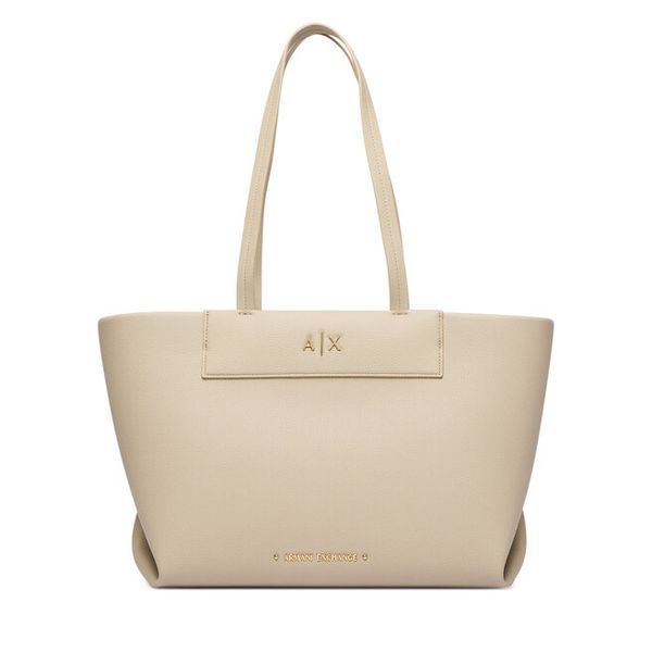 Torebka Armani Exchange. Brązowe shopperki damskie Armani Exchange, bez wzorów, bez dodatków. Za 654.99 zł.