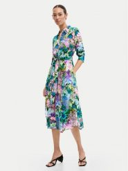Desigual Sukienka koszulowa Mili 26SWVW13 Kolorowy Regular Fit. Sukienki damskie Desigual, xs, bez wzorów, z wiskozy, bez kołnierzyka, bez ramiączek, koszulowe. Za 699.99 zł.