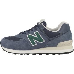 Buty do chodzenia męskie New Balance U574SNG. Niebieskie buty sportowe męskie New Balance, bez wzorów, z materiału, bez zapięcia, trekkingowe. Za 533.00 zł.