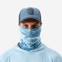 Komin wędkarski Caperlan 500 Anty-UV. Niebieskie szaliki męskie CAPERLAN, bez wzorów, z materiału. Za 34.99 zł.