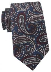 Krawat Męski - Angelo di Monti - Duże Paisley, Niebieski i Bordo. Czerwone krawaty i muchy Angelo di Monti, bez wzorów, z tkaniny, eleganckie. Za 45.00 zł.