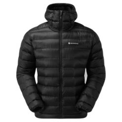 Kurtka puchowa z kapturem Montane Alpine 850 Lite. Czarne kurtki męskie Montane, l, bez wzorów, z puchu, sportowe, z kapturem. Za 1,489.35 zł.