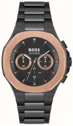 Zegarek Boss BOSS 1514090 zegarek męski czarny 45 mm. Czarne zegarki męskie Boss, bez wzorów. Za 1,609.09 zł.