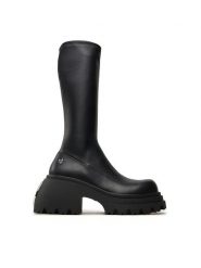 Naked Wolfe Kozaki Scar Czarny. Czarne kozaki damskie Naked Wolfe, bez wzorów, ze skóry, bez obcasa, na słupku, bez zapięcia. Za 1,399.00 zł.