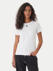 HUGO T-Shirt Deloris 50512002 Biały Regular Fit. Białe t-shirty damskie Hugo, l, bez wzorów, z bawełny, bez kołnierzyka, bez ramiączek. Za 229.99 zł.