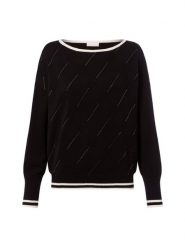 Liu Jo Collection Sweter z dzianiny Kobiety czarny, XS. Czarne swetry nierozpinane damskie Liu Jo Collection, xs, bez wzorów, z dzianiny, eleganckie, bez kołnierzyka, bez ramiączek. Za 549.95 zł.