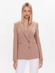 Pinko Marynarka Alexia PE 23 BLK01 100256 A0IG Beżowy Regular Fit. Brązowe marynarki i żakiety damskie Pinko, bez wzorów, z syntetyku, bez kołnierzyka, bez ramiączek. Za 1,049.00 zł.