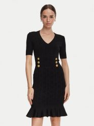 Marciano Guess Sukienka dzianinowa G6YK18 Z1012 Czarny Slim Fit. Czarne sukienki damskie Marciano Guess, z aplikacjami, z dzianiny, bez kołnierzyka, bez ramiączek. Za 989.99 zł.
