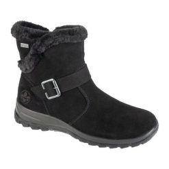 Buty Rieker Booties L7179-00 czarne. Czarne śniegowce damskie z materiału, bez zapięcia. Za 479.08 zł.